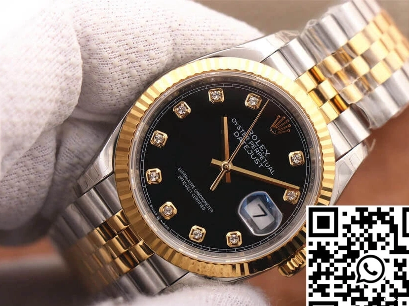 Diamond M126233-0021 EW Factory Rolex Black Datejust Dial 0829